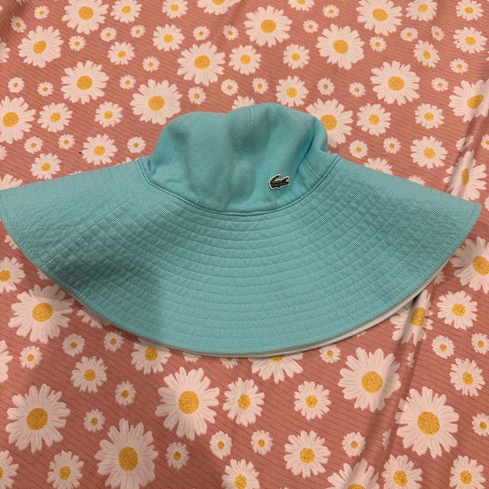 Lacoste Sky Blue/ aqua blue reversible Sun Hat - Picture 3 of 13